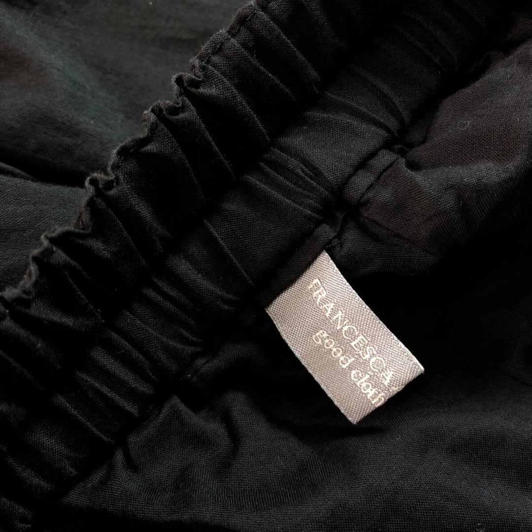 WQ353●FRANCESCA AMAM LABEL：ギャザーパンツ 黒