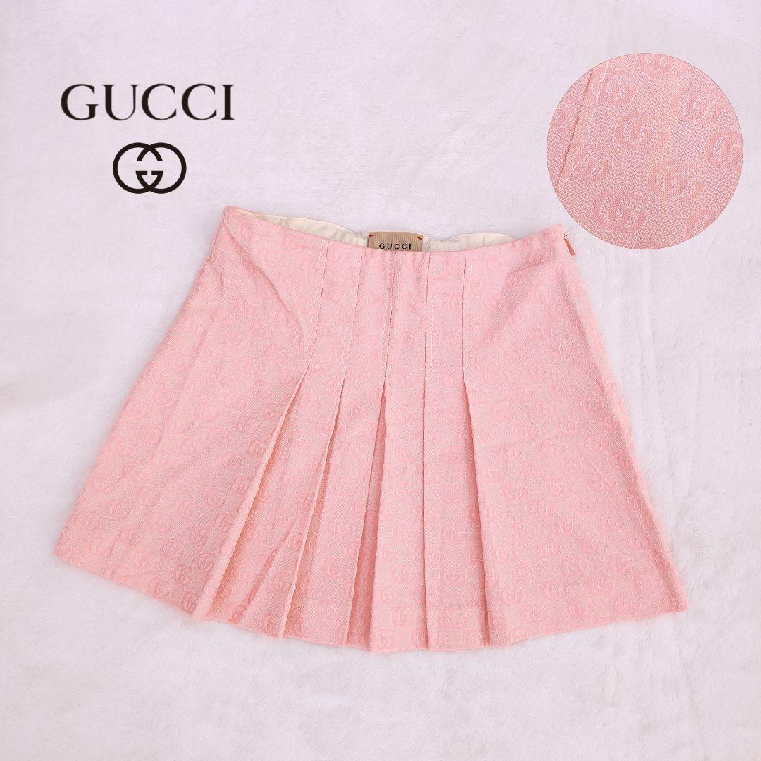 30代OL様 未使用 グッチ GUCCI ジャカードプリーツスカート