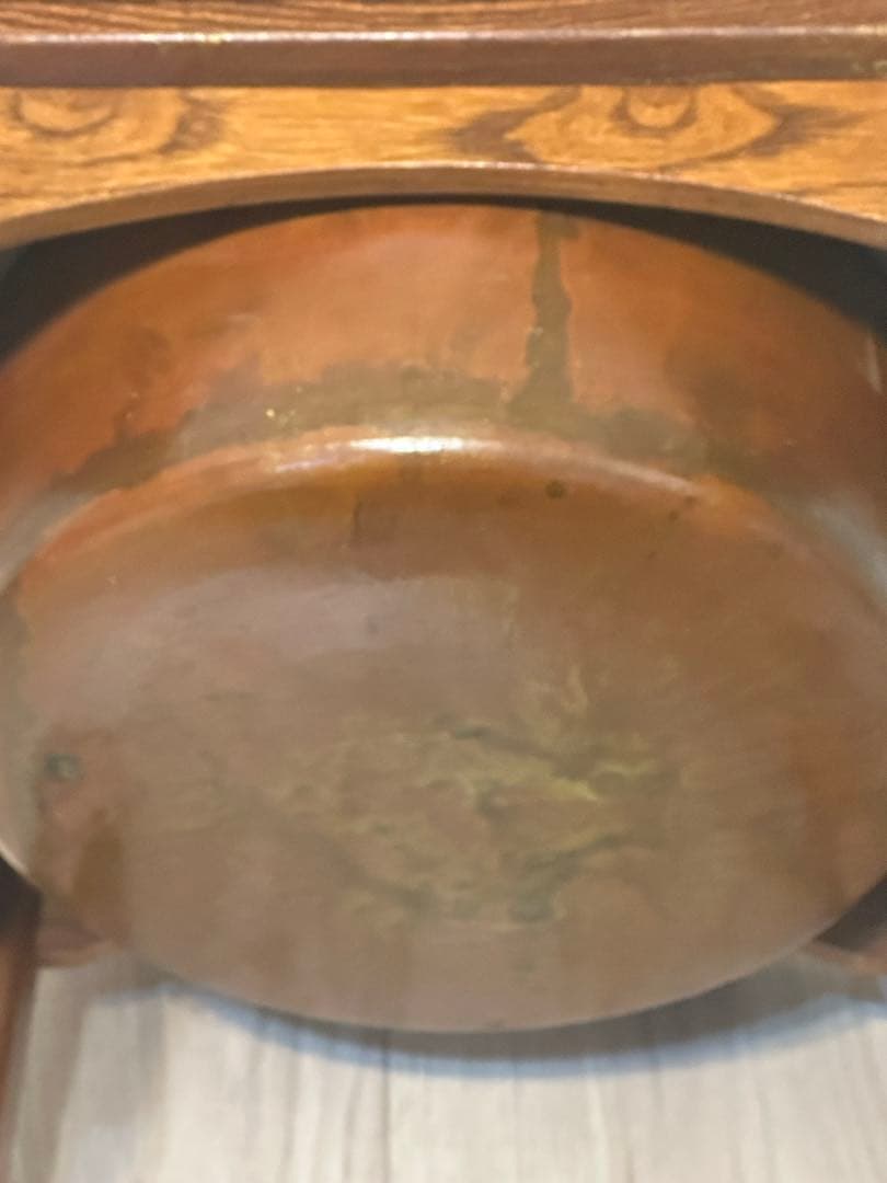 骨董火鉢囲炉裏テーブル　セット　レトロ ちゃぶ台 鉄五徳木灰付き