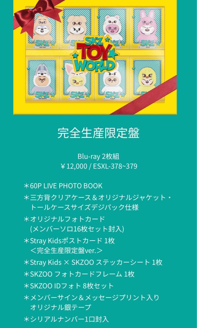 straykids SKZ TOYWORLD 完全生産限定盤 新品未開封