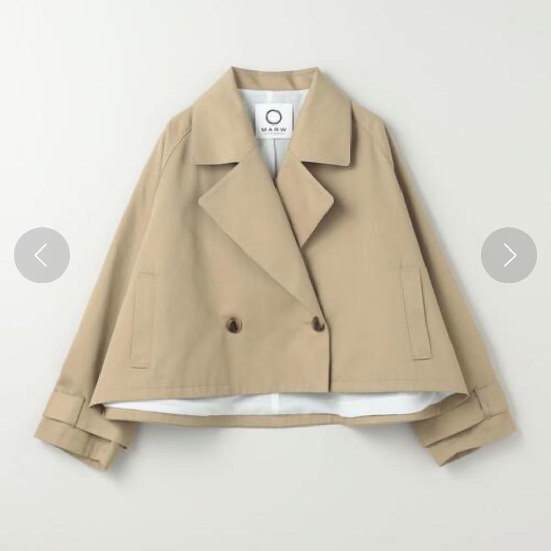 2024 マルゥユナイテッドアローズ ショートトレンチコート 36 ベージュ