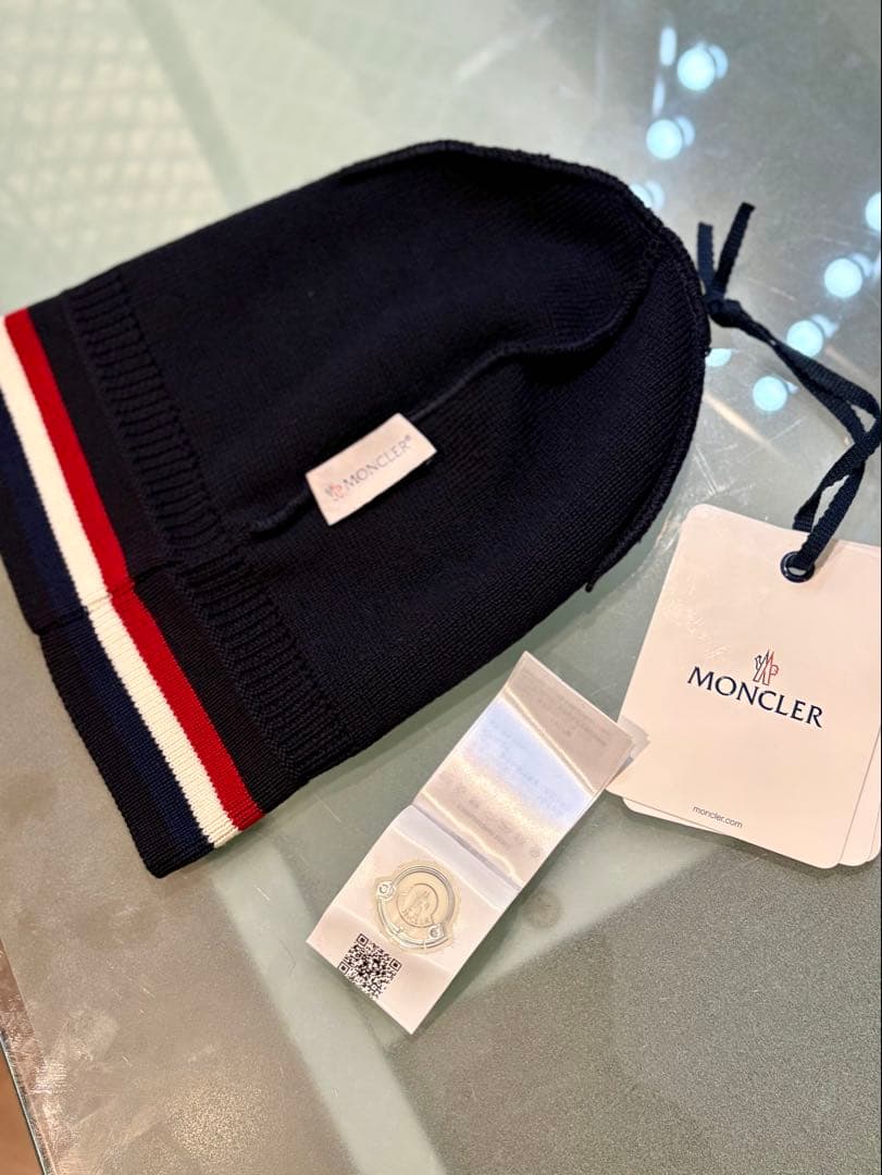 最終価格MONCLER ネイビー ニット帽