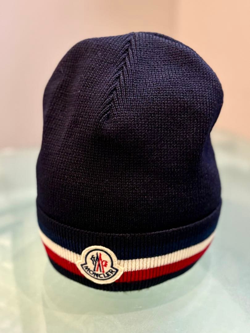 最終価格MONCLER ネイビー ニット帽
