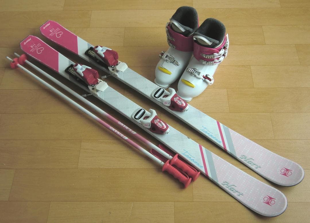 ■■送料無料■Hart■子供用スキーフルセット■板118靴22■WAX済■■