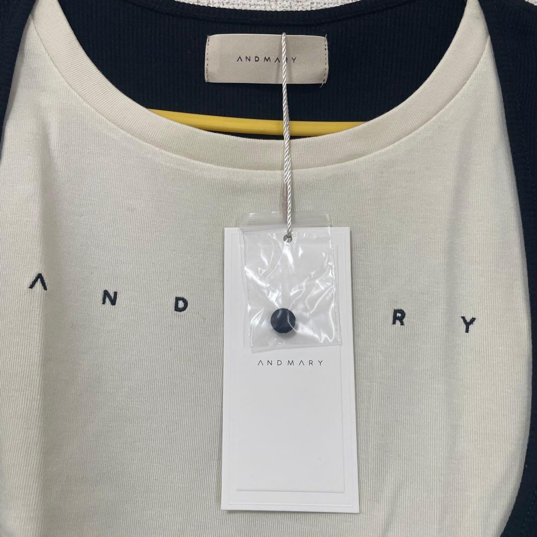 トップス ANDMARY Mary logo tops black
