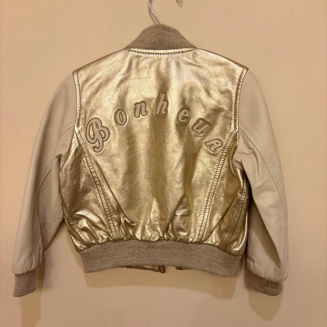 Bonpoint ボンポワン　ゴールド レザージャケット