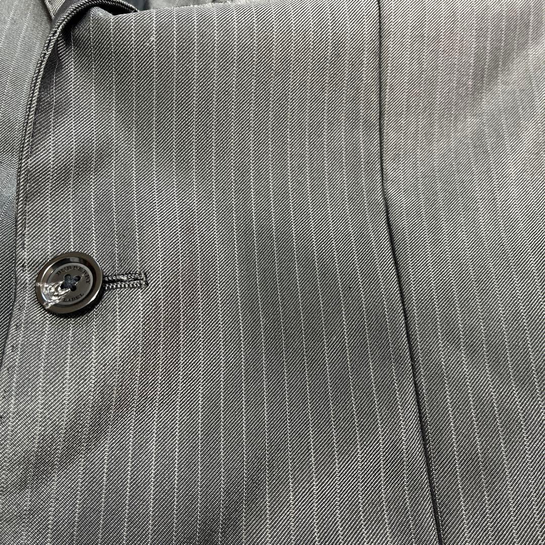 バーバリーブラックレーベル　スリーピース　シャードストライプ　Mサイズ　グレー系