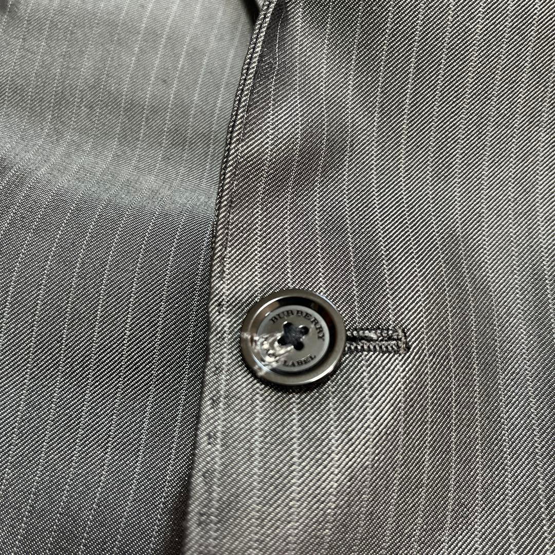 バーバリーブラックレーベル　スリーピース　シャードストライプ　Mサイズ　グレー系