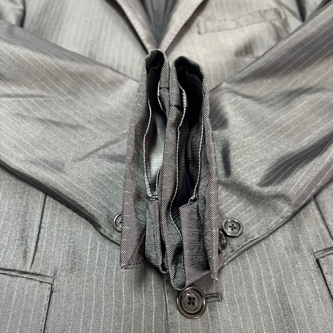 バーバリーブラックレーベル　スリーピース　シャードストライプ　Mサイズ　グレー系