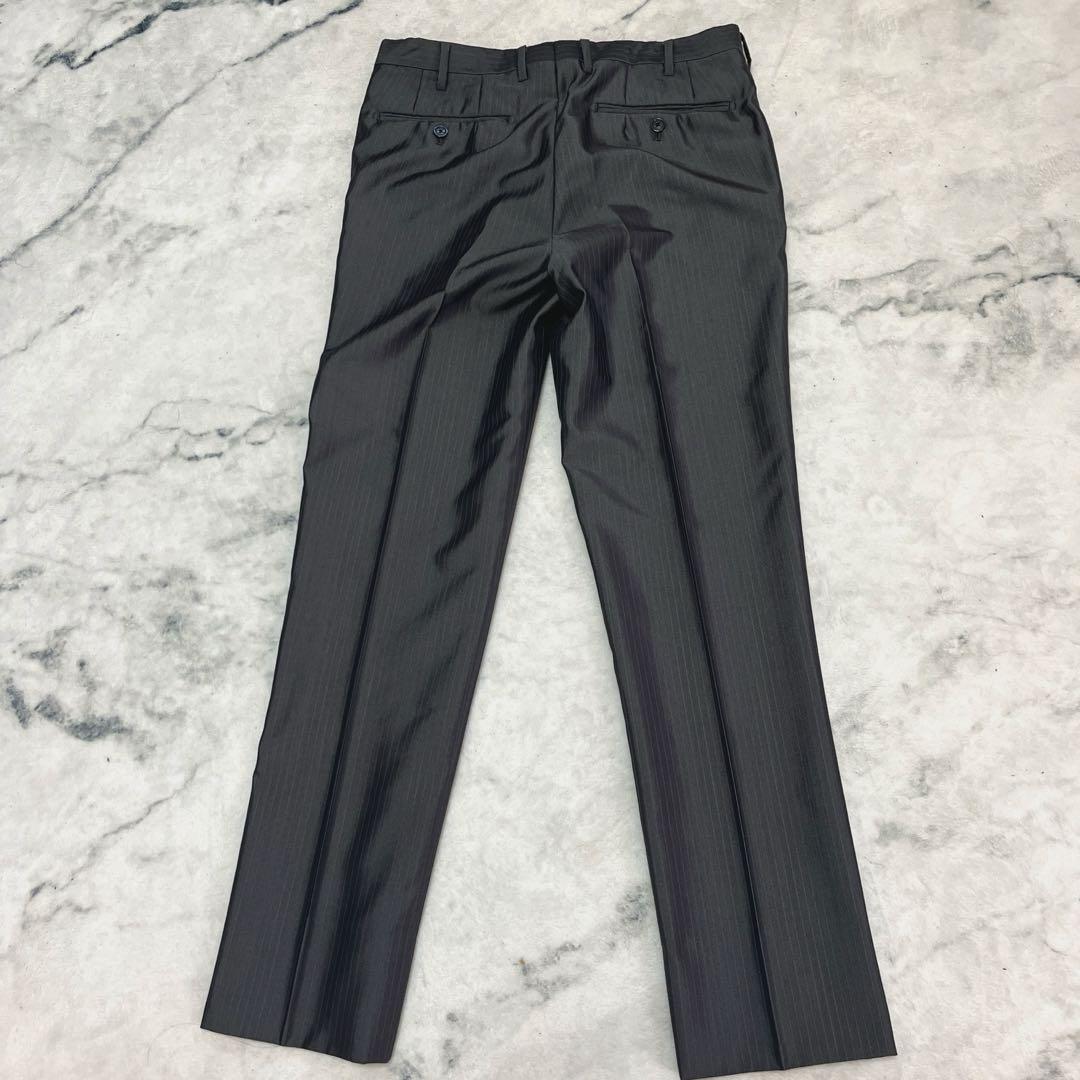 バーバリーブラックレーベル　スリーピース　シャードストライプ　Mサイズ　グレー系