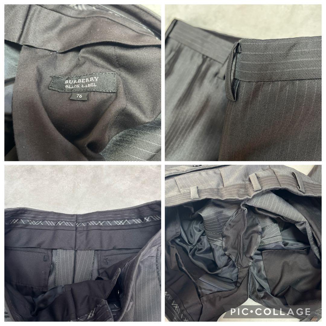 バーバリーブラックレーベル　スリーピース　シャードストライプ　Mサイズ　グレー系