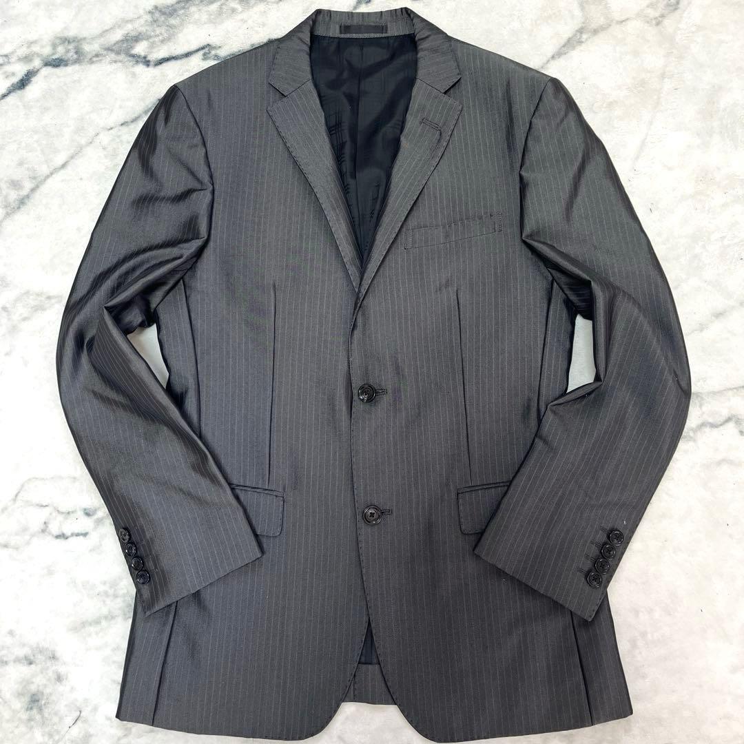 バーバリーブラックレーベル　スリーピース　シャードストライプ　Mサイズ　グレー系