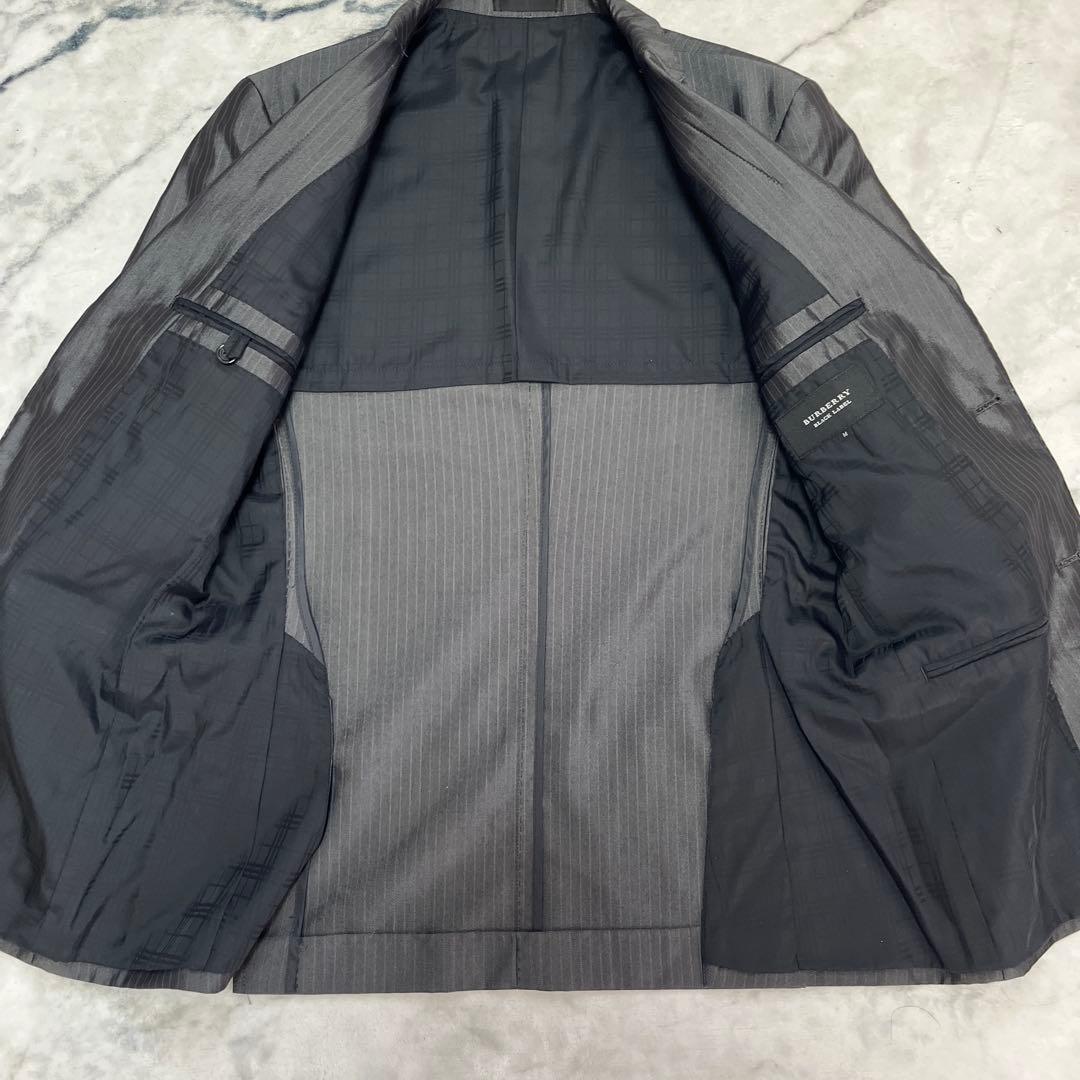バーバリーブラックレーベル　スリーピース　シャードストライプ　Mサイズ　グレー系