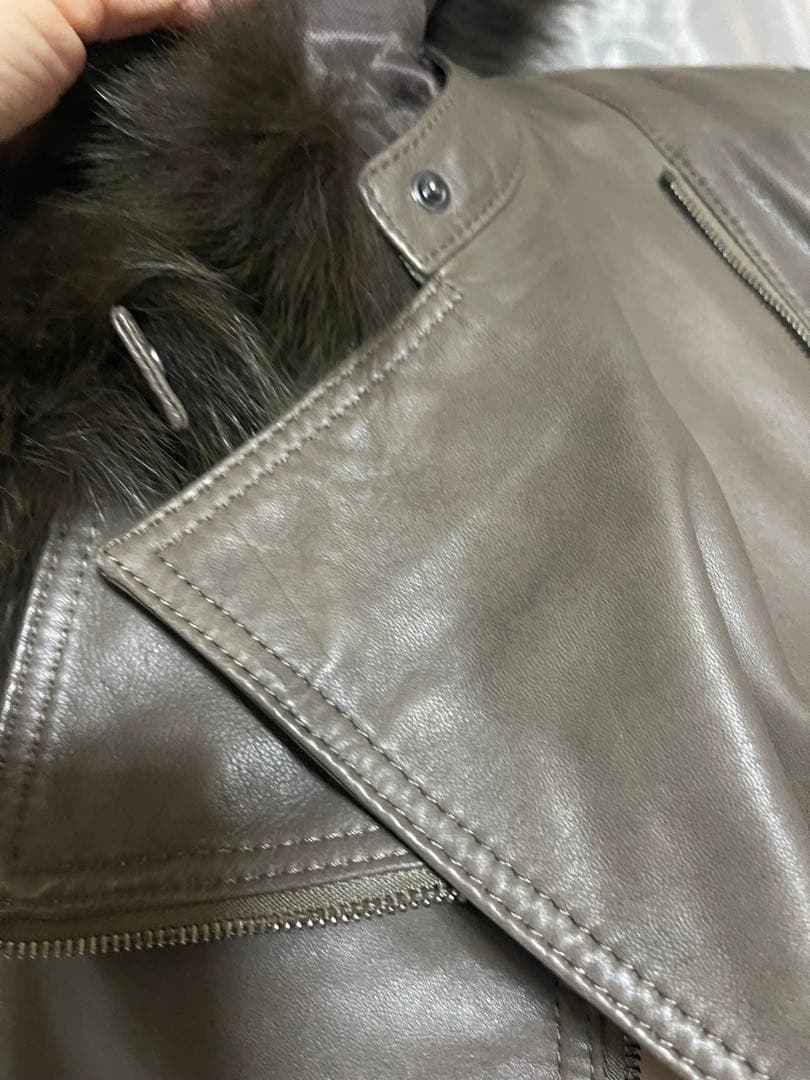 BALLSEY 羊革　フォックス　ノーカラ　ジャケット
