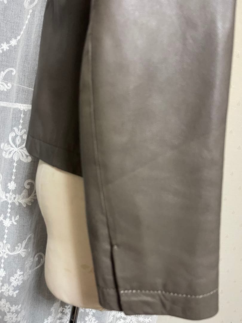 BALLSEY 羊革　フォックス　ノーカラ　ジャケット