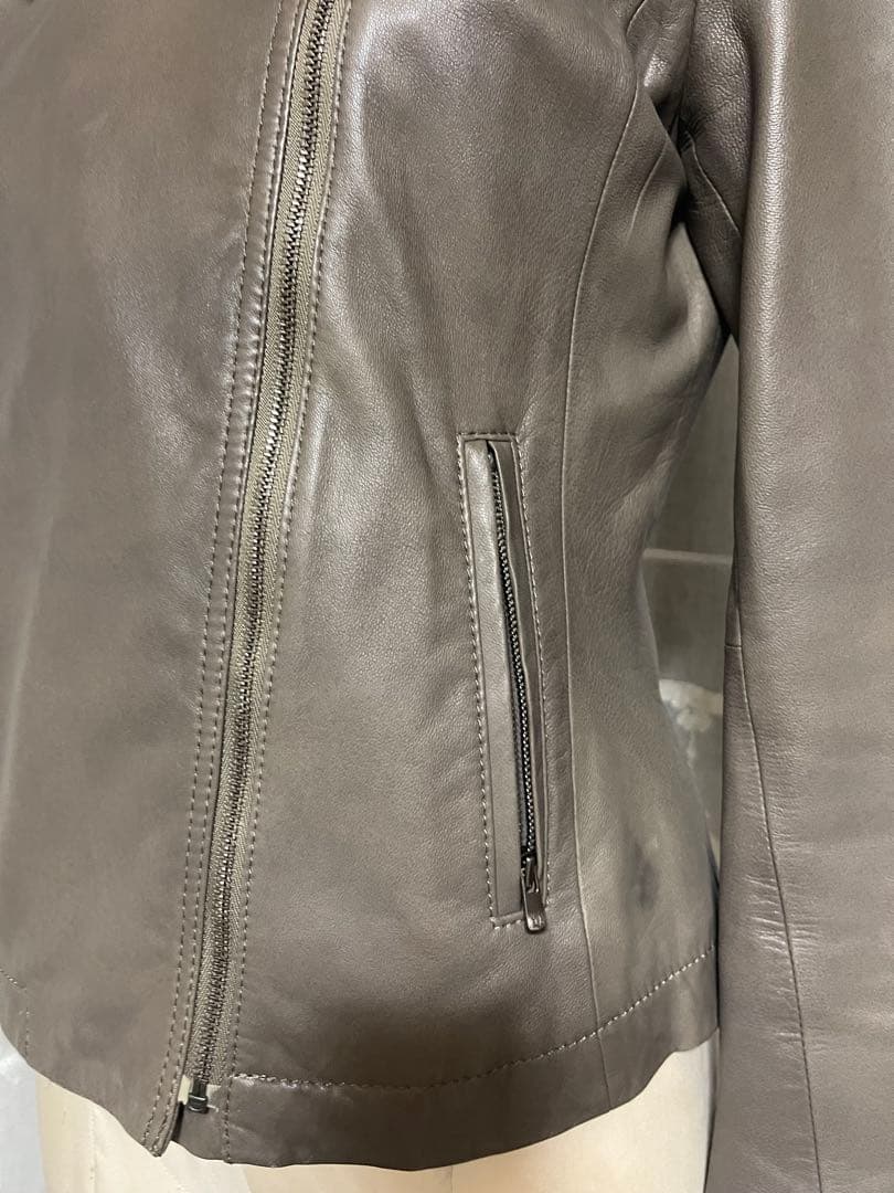 BALLSEY 羊革　フォックス　ノーカラ　ジャケット