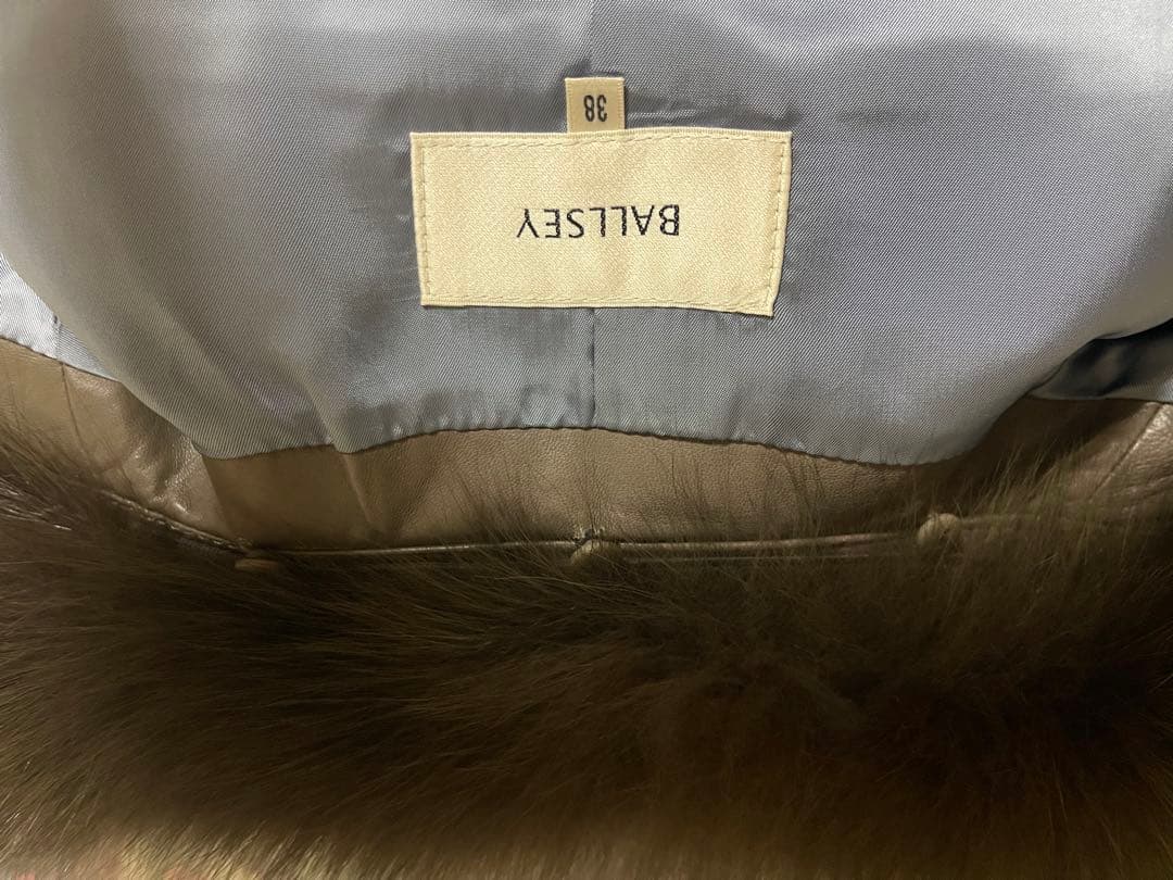 BALLSEY 羊革　フォックス　ノーカラ　ジャケット