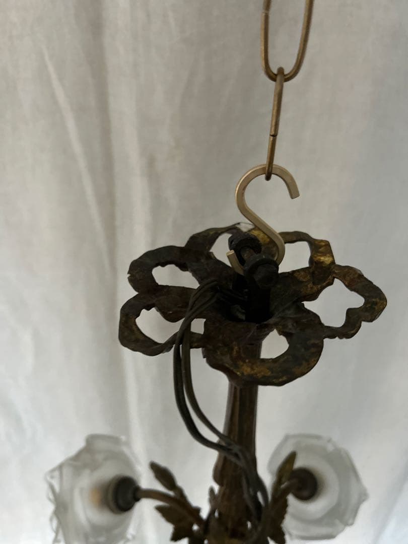 フランスアンティーク ローズリボンランプ