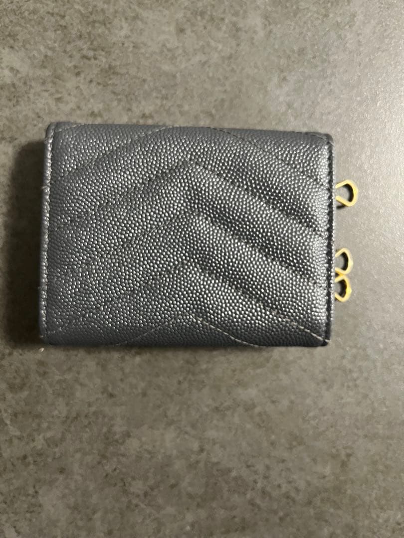 極美品　YSL ダークグレー キーケースサンローラン　キャビアスキン