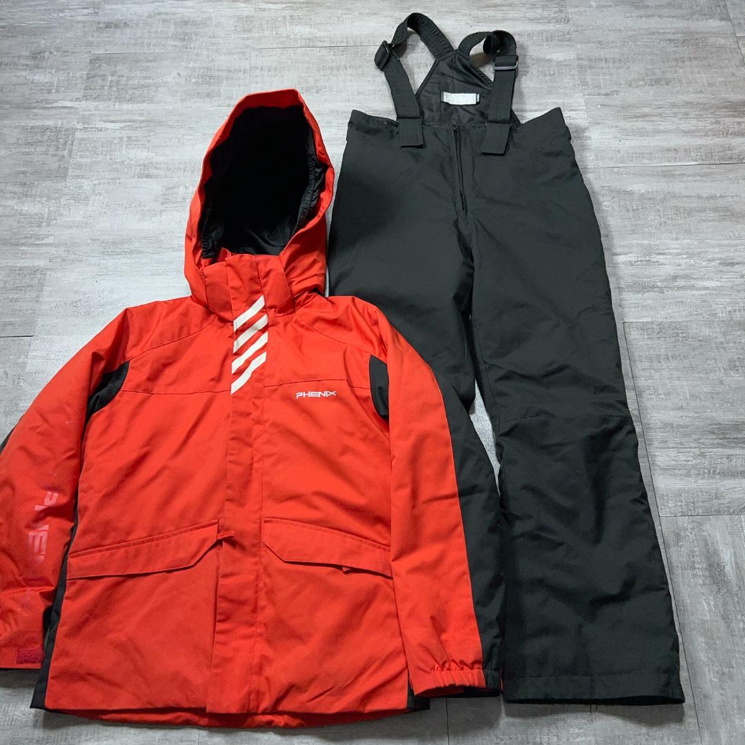 近年モデル Phenix フェニックス スキーウェア 赤×黒 150cm 袖ロゴ