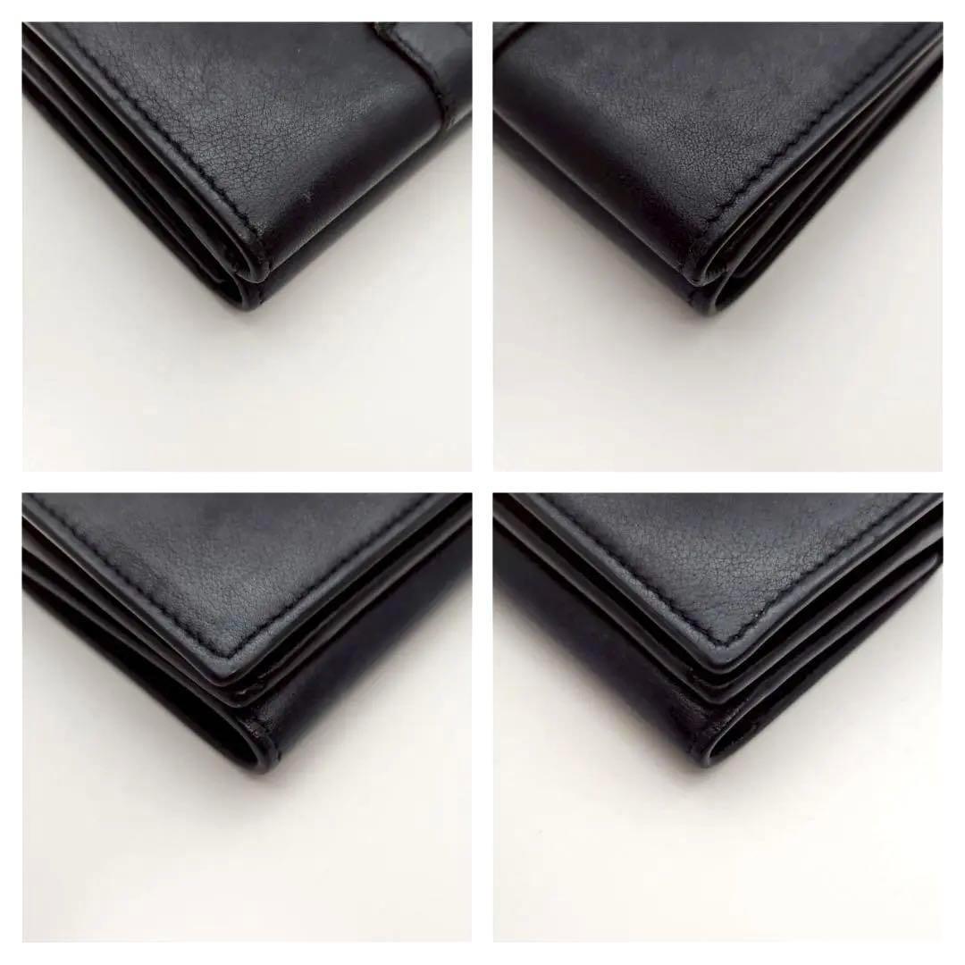 極美品 サンローラン 三つ折財布 オリガミ タイニウォレット レザー ブラッ ク