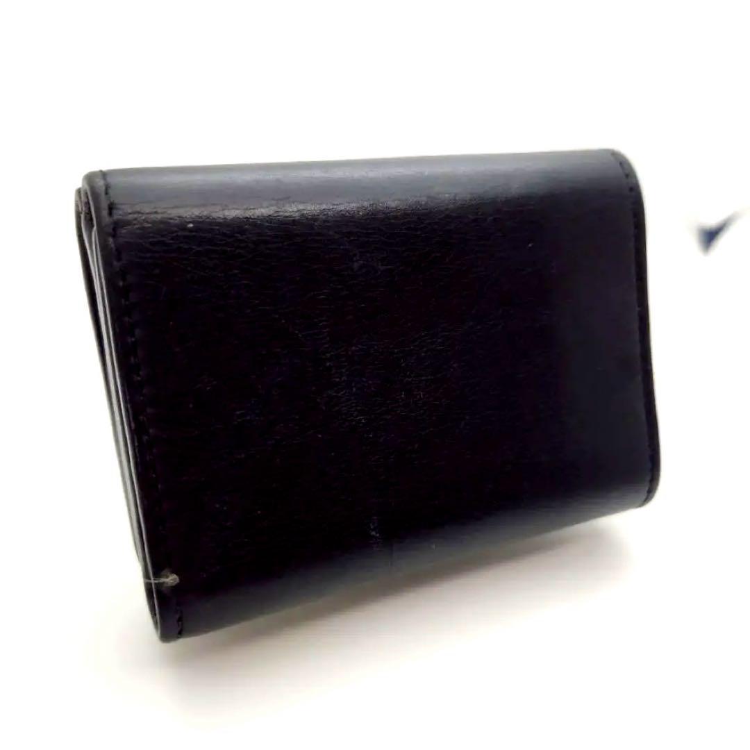極美品 サンローラン 三つ折財布 オリガミ タイニウォレット レザー ブラッ ク