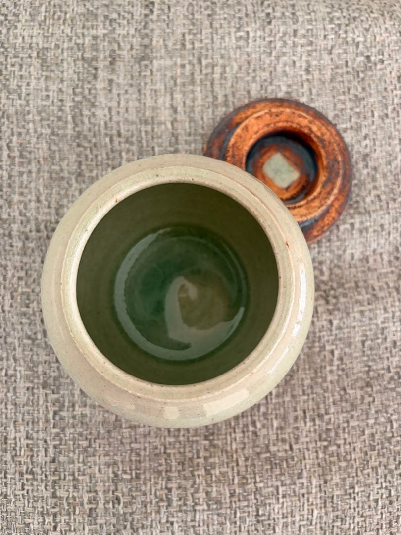 新品・未使用◆加藤祥孝さん　灰釉 しのぎ塩壺