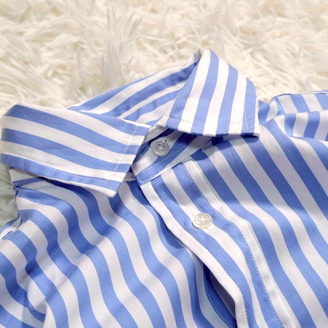 完売品・美品☆ラルフローレン　ストライプ　シャツワンピース　ウエストリボン　半袖