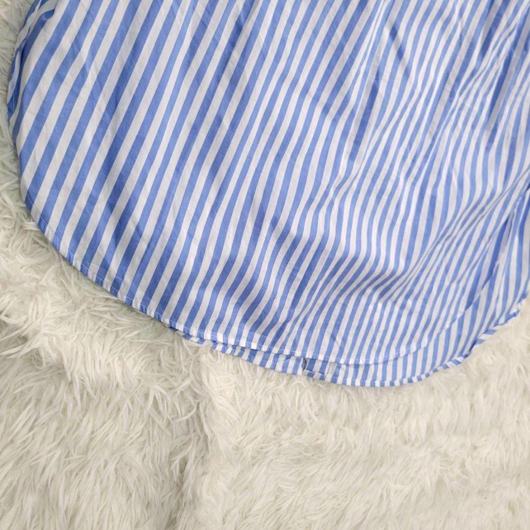 完売品・美品☆ラルフローレン　ストライプ　シャツワンピース　ウエストリボン　半袖