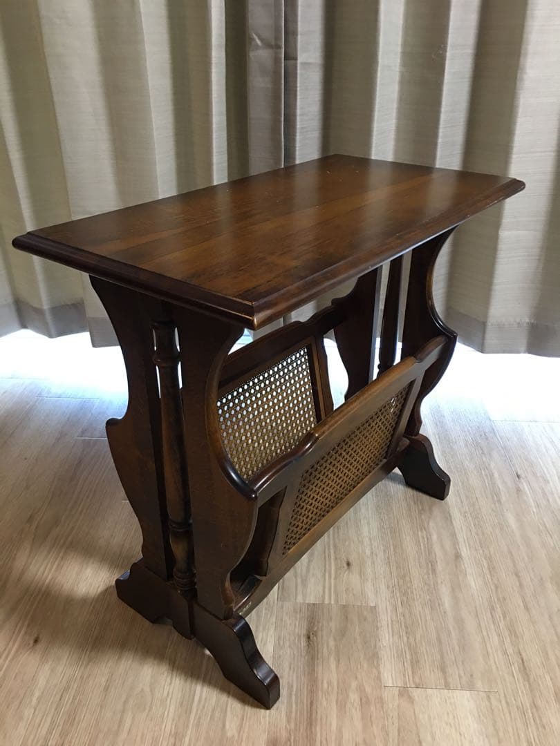 カリモク　マガジンラック　モダンアンティーク