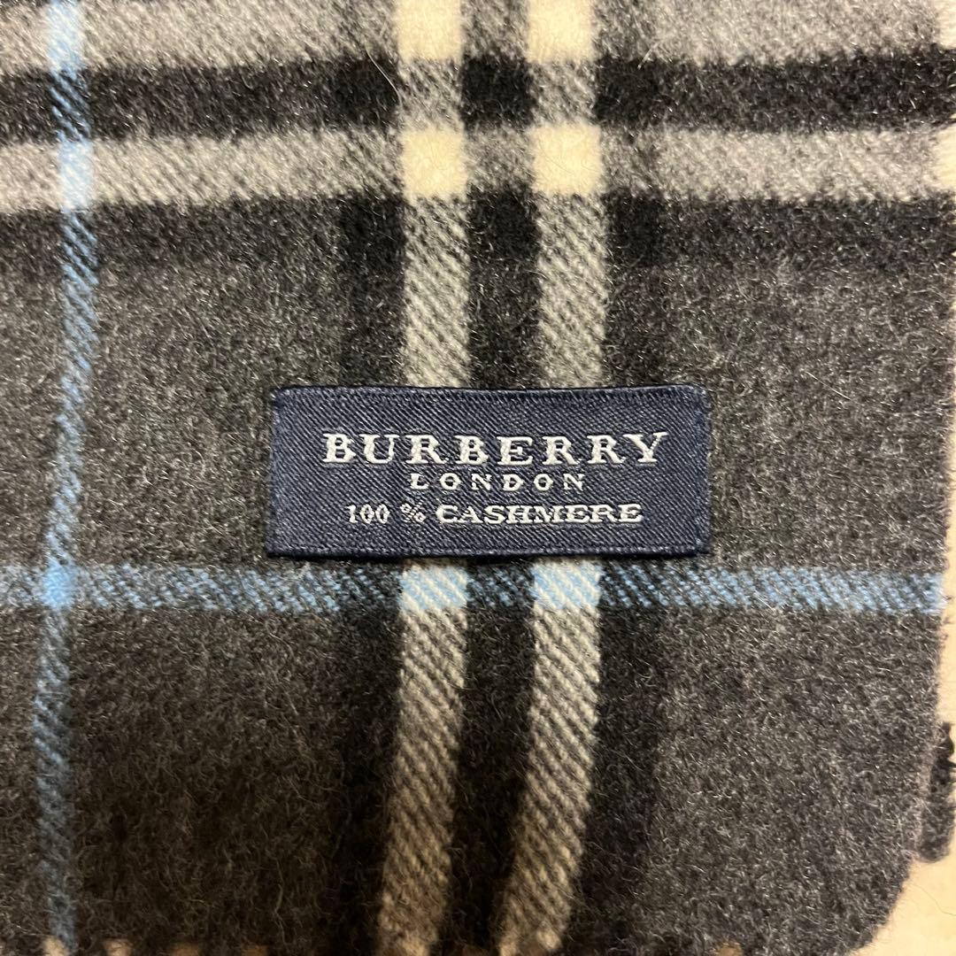 希少✨バーバリー　カシミヤ100% ノバチェック　 マフラー　ブラック　グレー