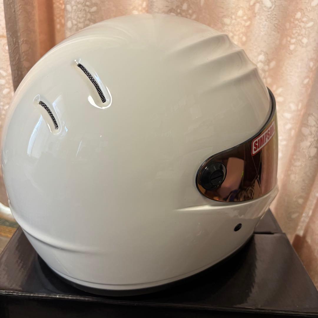 SIMSON OUTLAW 57㎝フルフェイスWHT【ミラーシールドつき】