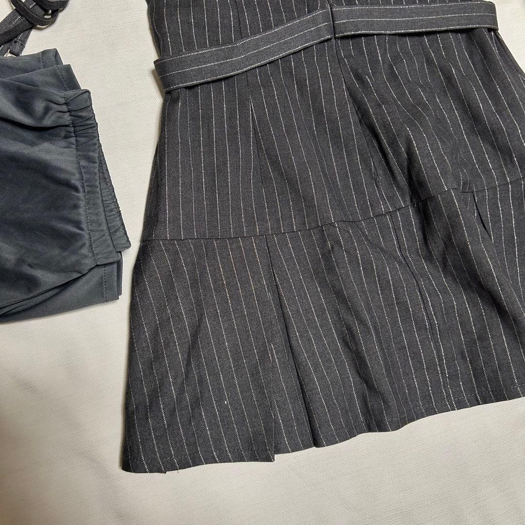 robe de fleurs ストライプタイトフィットミニドレス