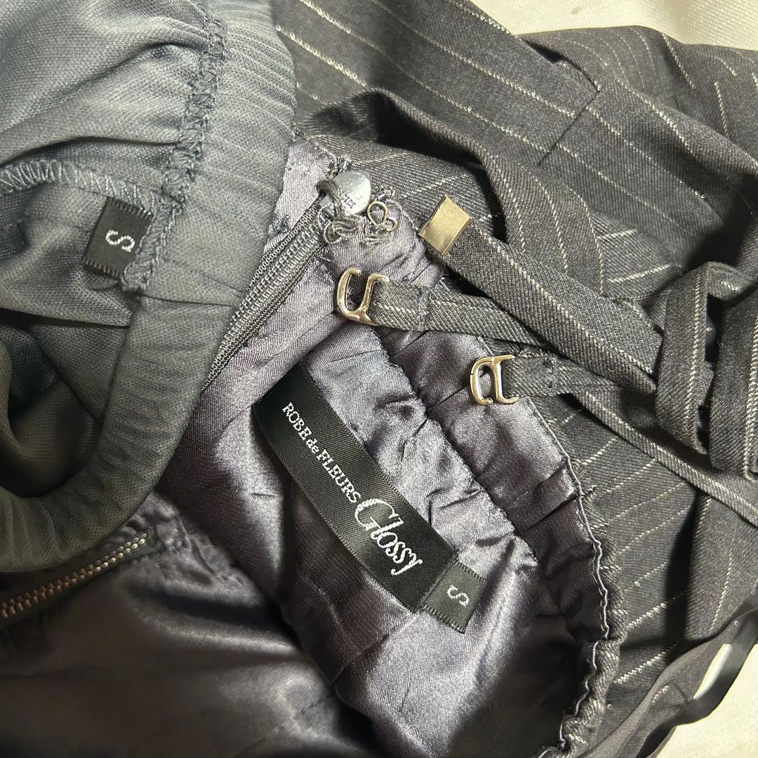 robe de fleurs ストライプタイトフィットミニドレス