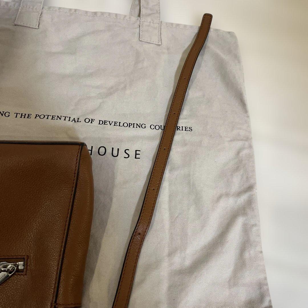 MOTHERHOUSE マザーハウス　キャメル　ショルダーバッグ　レザー　美品