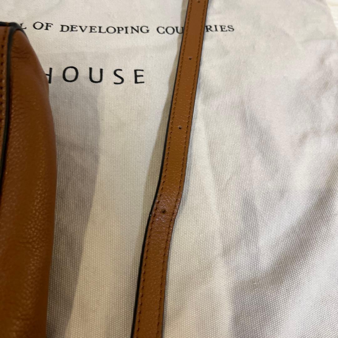 MOTHERHOUSE マザーハウス　キャメル　ショルダーバッグ　レザー　美品