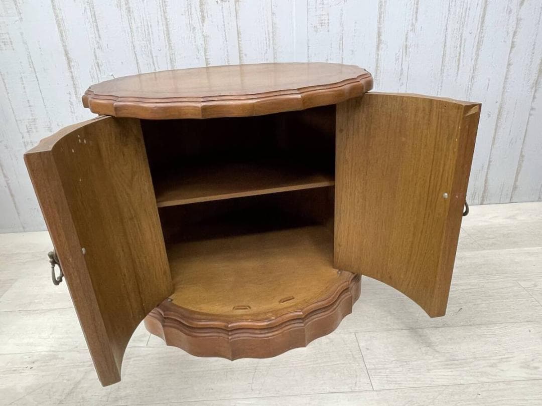 ドラムテーブル キャビネット 観音開き イギリス アンティーク調 サイドテーブル