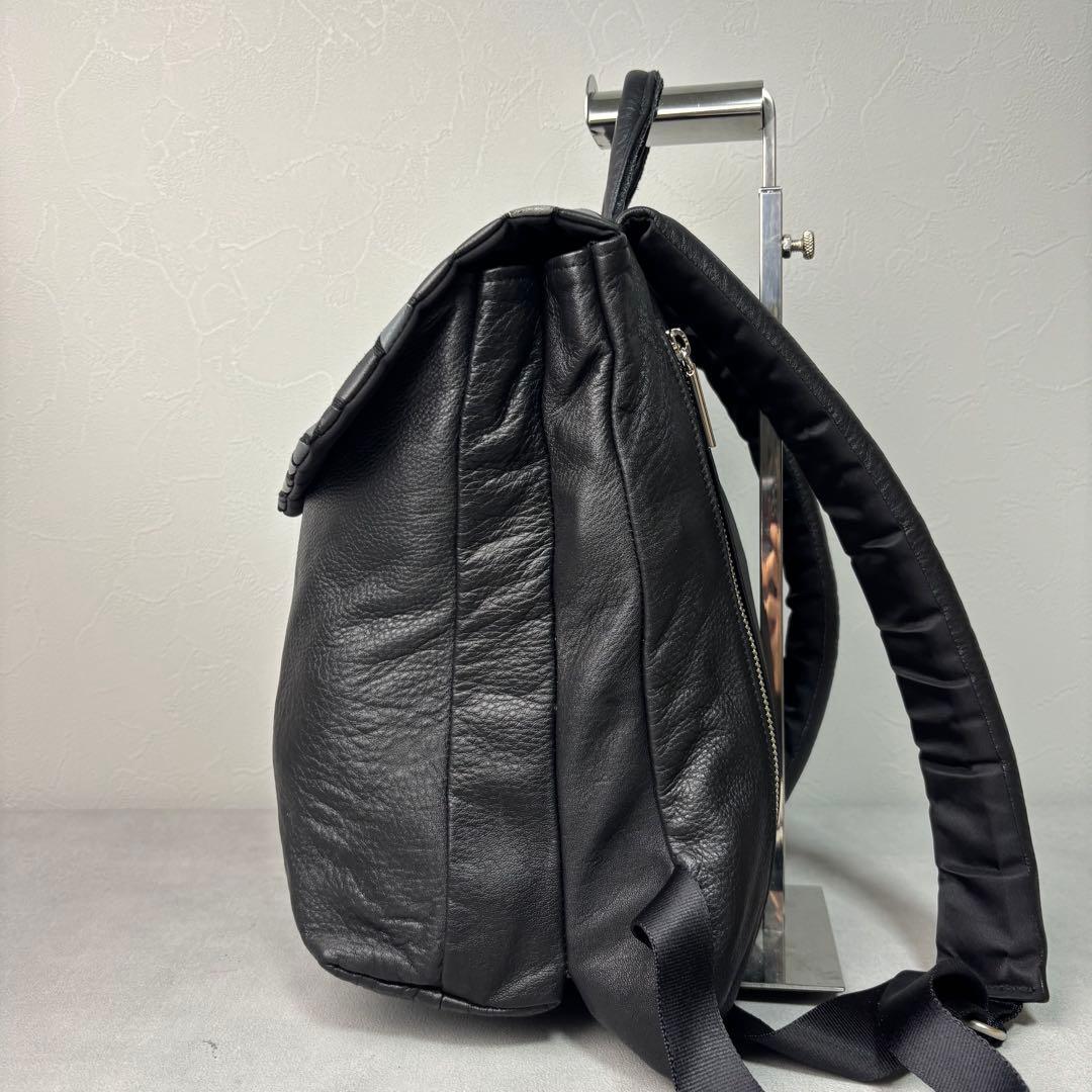 美品✨chi.wata リュック レザー 幾何学 本革 ブラック チワタ A4◎