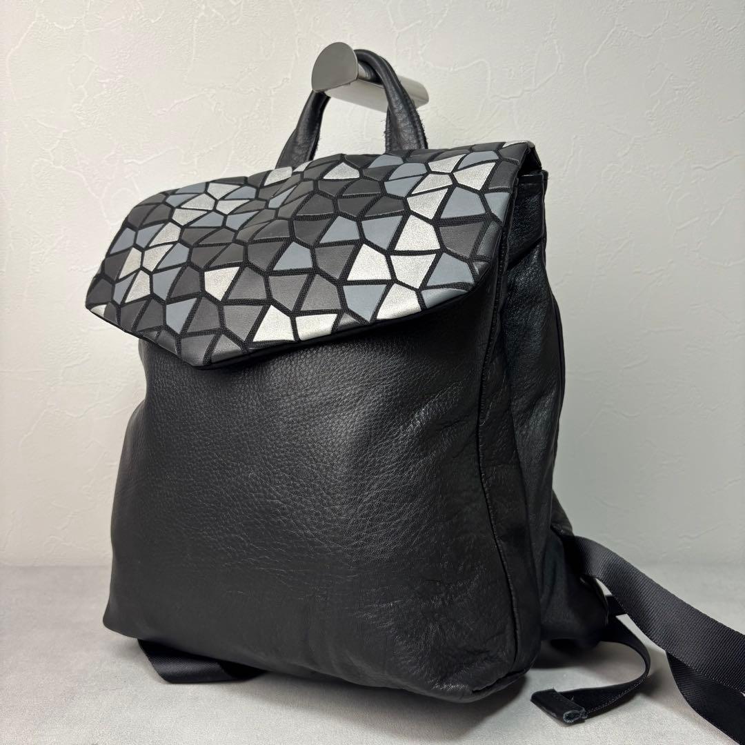 美品✨chi.wata リュック レザー 幾何学 本革 ブラック チワタ A4◎