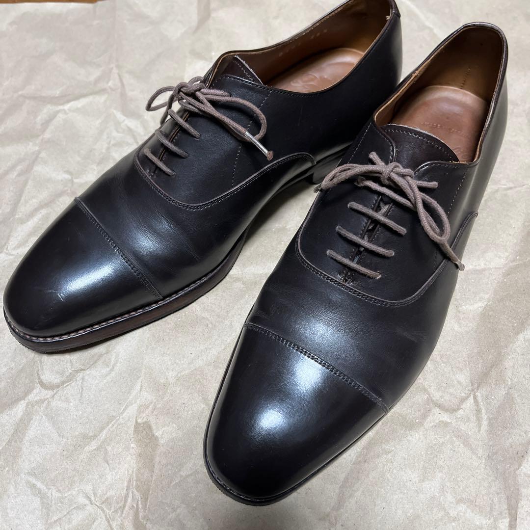 ファクトリエ 革靴 ストレートチップ ダークブラウン