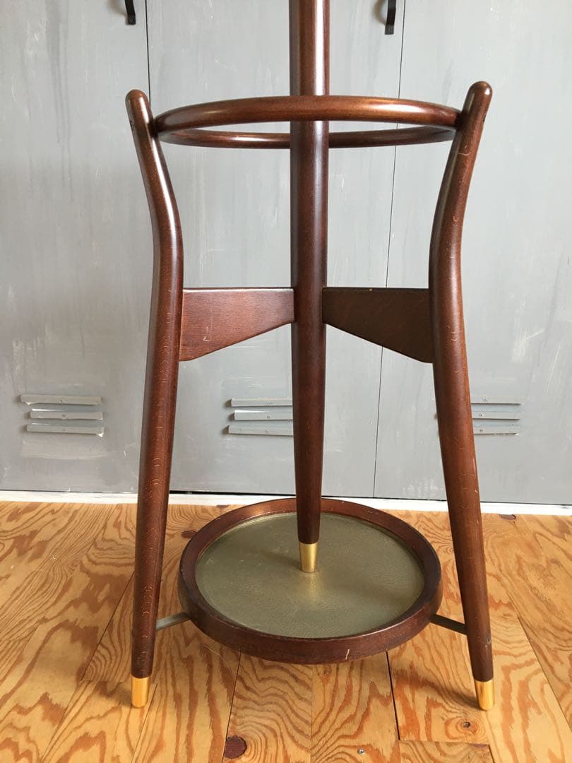 秋田木工 ポールハンガー コート掛け ビンテージ カリモク キツツキ 柏木工