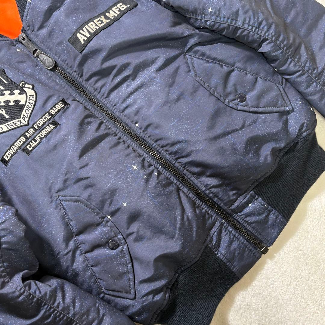 【L・極美品】AVIREX MA-1 X-15 フライトジャケット ネイビー