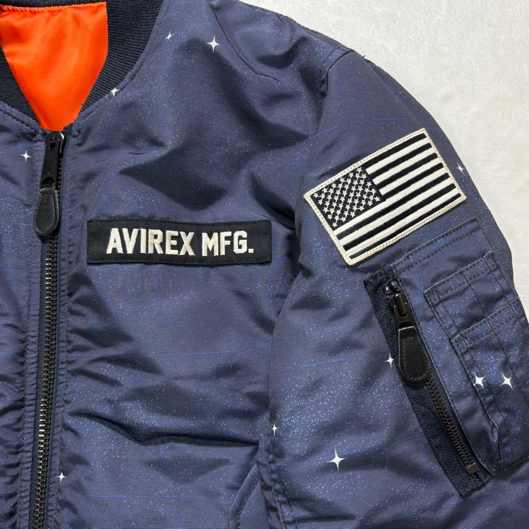 【L・極美品】AVIREX MA-1 X-15 フライトジャケット ネイビー