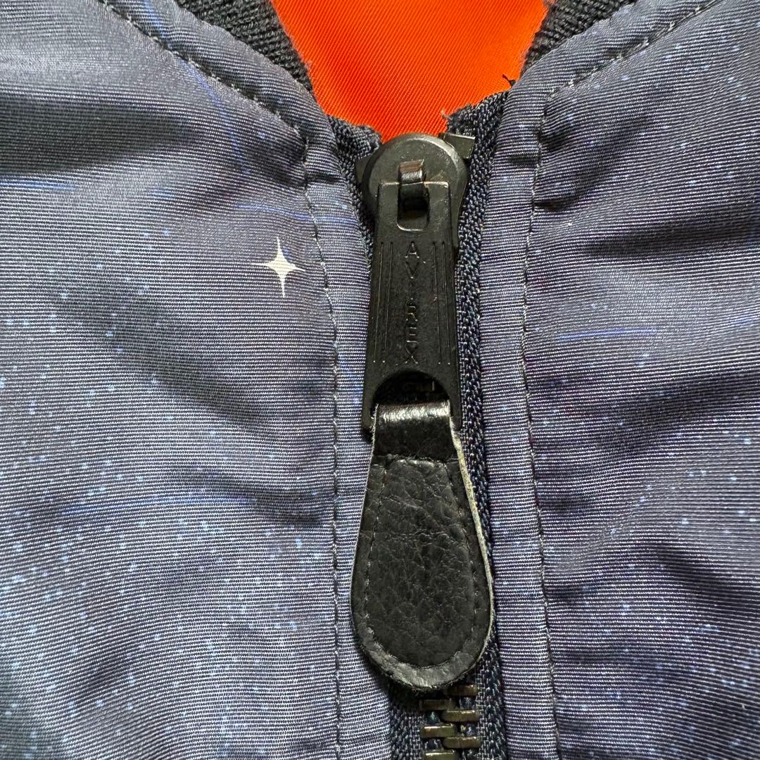 【L・極美品】AVIREX MA-1 X-15 フライトジャケット ネイビー