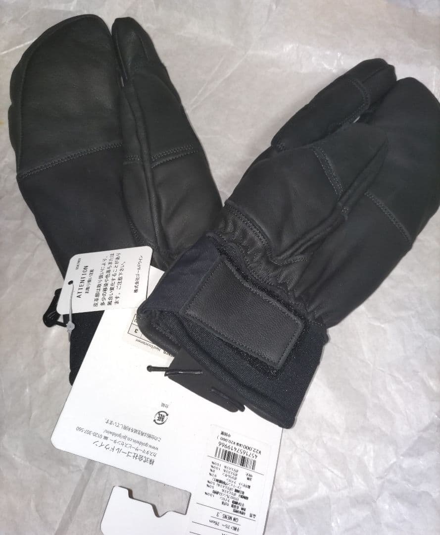 b新品タグ付 25/26 GOLDWIN Leather 3-fingerグラブ
