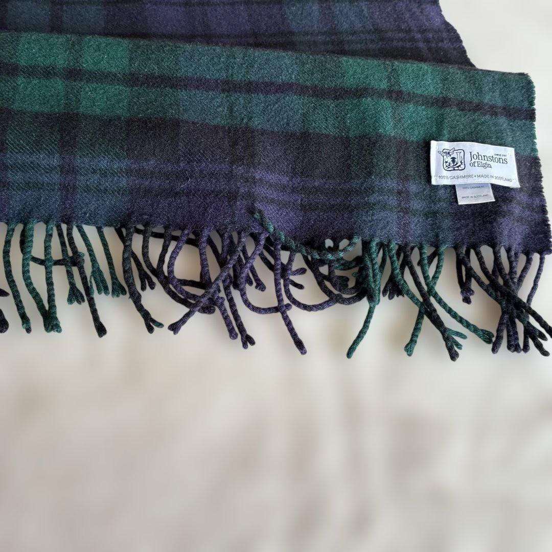ジョンストンズ 大判ストール ブラックウォッチ