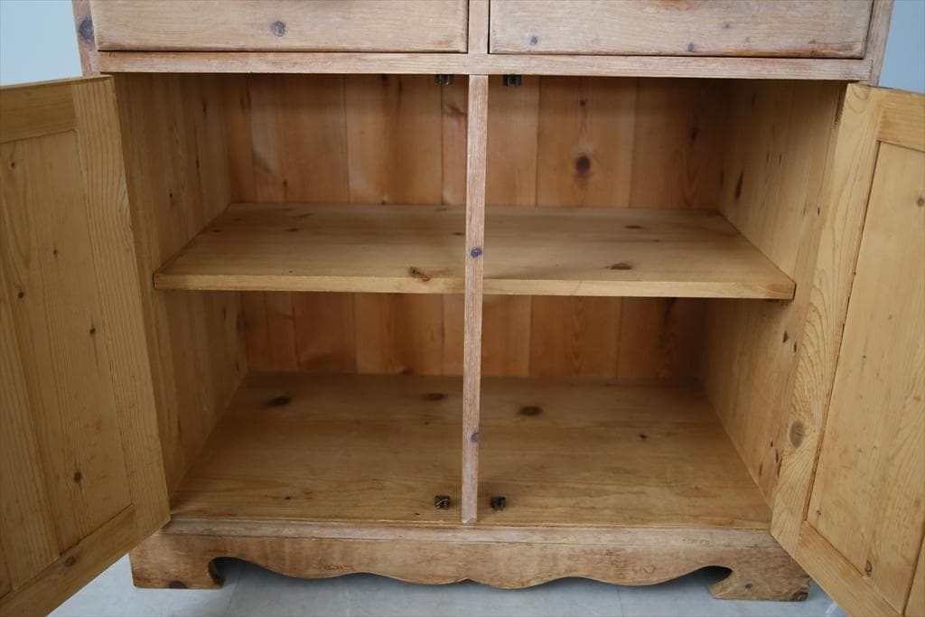 英国アンティーク木製カップボード/サイドボード/キャビネット/チェスト(89-5