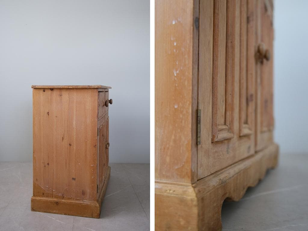 英国アンティーク木製カップボード/サイドボード/キャビネット/チェスト(89-5