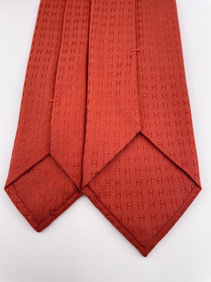 新品 エルメス ハイブランド ネクタイ ファソネ H柄 タグ付 トメット 証明書