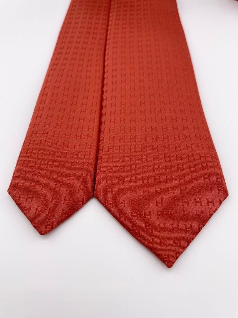 新品 エルメス ハイブランド ネクタイ ファソネ H柄 タグ付 トメット 証明書